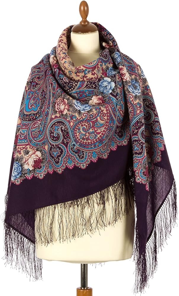 Pavlovo Posad Russian Shawl 100% Wool 57x57